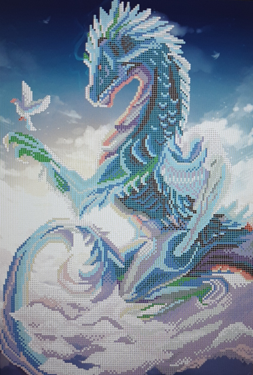 Схема для вишивки бісером ,, Дракон і голубка ,, Сб-877, фото 1