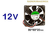 Вентилятор 80x80x20mm, DC12V, Sunon PMD1208PKB3-A