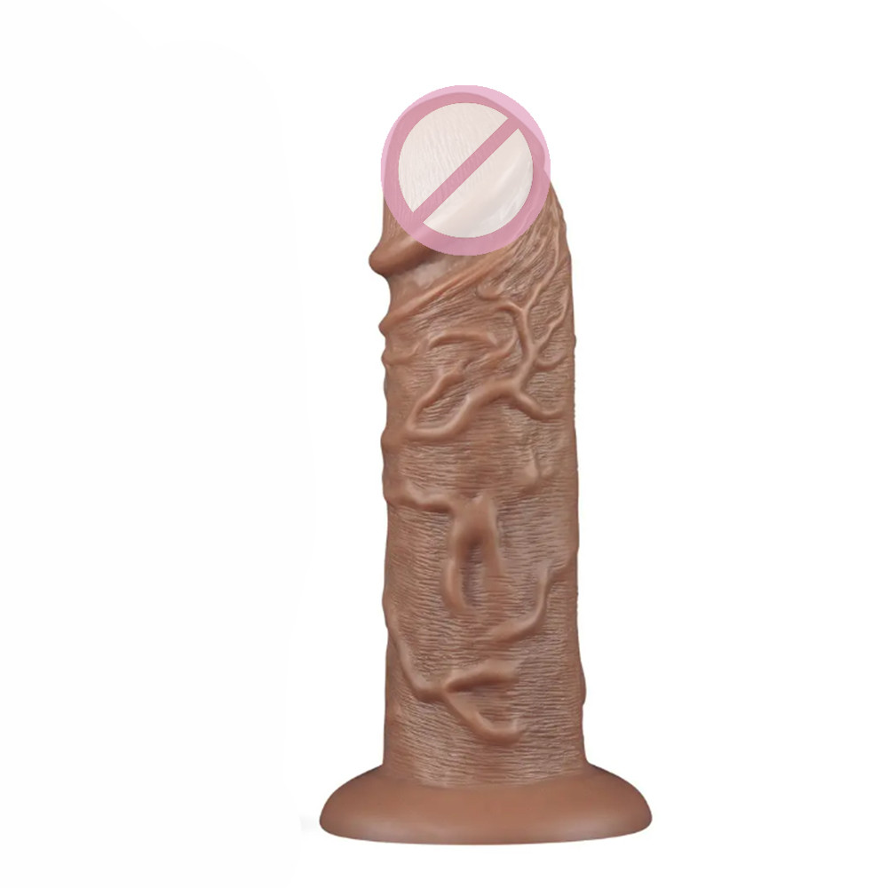 Фалоїмітатор реалістичний — Realistic Chubby Dildo Brown 10.5 ''
