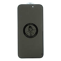 Защитное стекло на смартфон Anti-Peep iPhone 14 Pro антишпионское (с черной рамкой) 0,33мм | Blueo