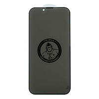 Защитное стекло на телефон Anti-Peep iPhone 13 Pro Max\14 Plus антишпионское (с черной рамкой) 0,33мм | Blueo