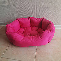 Лежак лежанка для собак і кішок зі знімною двосторонньою подушкою, Спальні місця для домашніх тварин троянд М