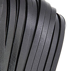 Шнур шкіряний Плоский 6х2 мм 1 м Чорний