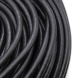 Шнур шкіряний 6 мм 1 м Чорний
