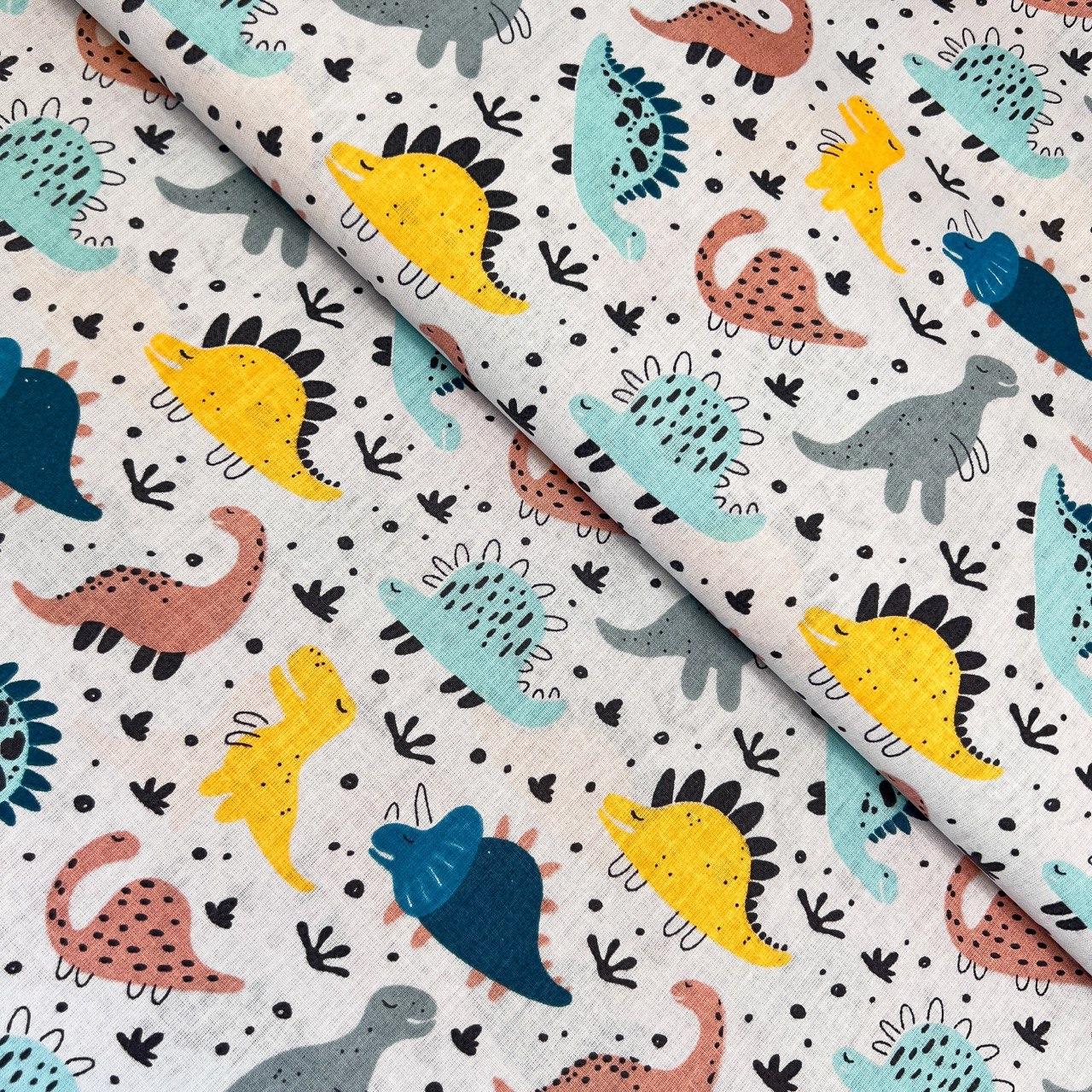 Польська бязь "Юрський період на світло-сірому", фото 1