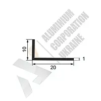 Алюминиевый уголок 20х10х1 мм - анодированный (18-0027)