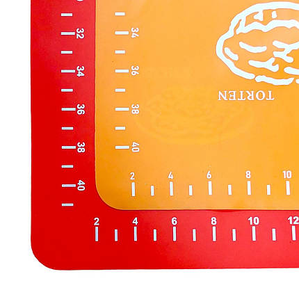 Силікононовий килимок для випічки і розкочування тіста A-Plus 420х600 мм №631 червоний, фото 2