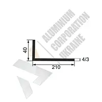Алюминиевый уголок 210х40х3/4 мм - без покрытия (17-0484)