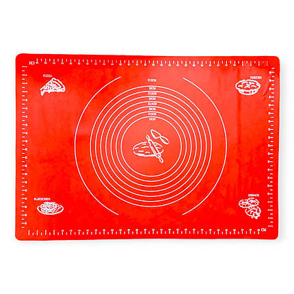 Силікононовий килимок для випічки і розкочування тіста A-Plus 420х600 мм №631 червоний, фото 1