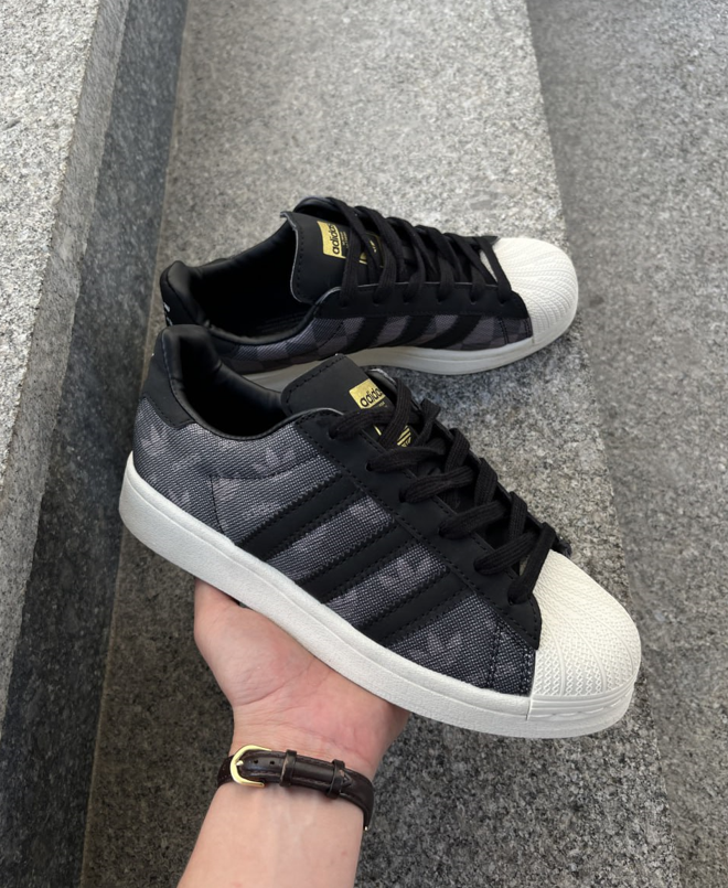 Чоловічі кросівки Adidas Superstar atmos Denim Pack Grey кеди Адідас Суперстар текстильні сірі весна осінь