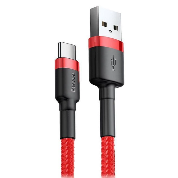 Кабель для зарядки Type-C Android BASEUS Cafule 50см |3A| Червоний CATKLF-A09, фото 1