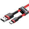 Кабель для зарядки Type-C Android BASEUS Cafule 50см |3A| Червоний CATKLF-A09, фото 4