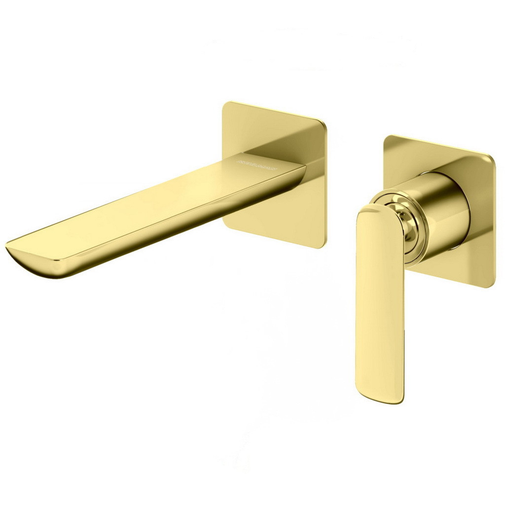 Змішувач для умивальника настінного монтажу KOHLMAN Experience золотий латунь 172799 QW180E-GD, фото 1