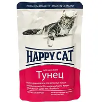 HappyCat 100g у вигляді шматочків в желе для котів з тунцем