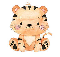 Наклейка для ростовой фигуры "Сафари акварель: тигр" 80х67см (без обреза по контуру)