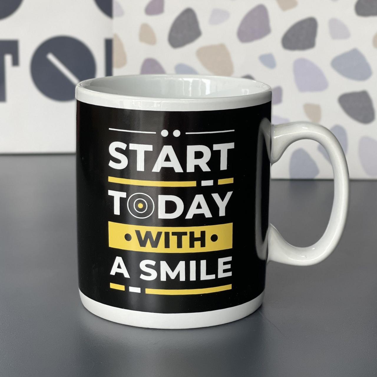 Чашка гігант ХХL "Починай день з усмішки", Кружка-гигант "Start today with a smile", фото 1