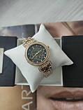 Жіночий наручний годинник Guess gold&black&стрази, фото 2