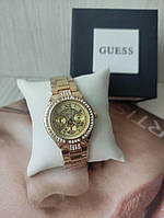 Жіночий наручний годинник Guess gold&стрази