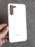 Силиконовый чехол для Samsung Galaxy S21 FE Белый микрофибра soft touch