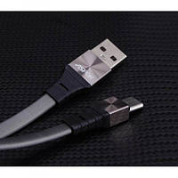USB кабель Aspor A160 Type-C Плоский Silicon 2.4A/1.2м- червоний