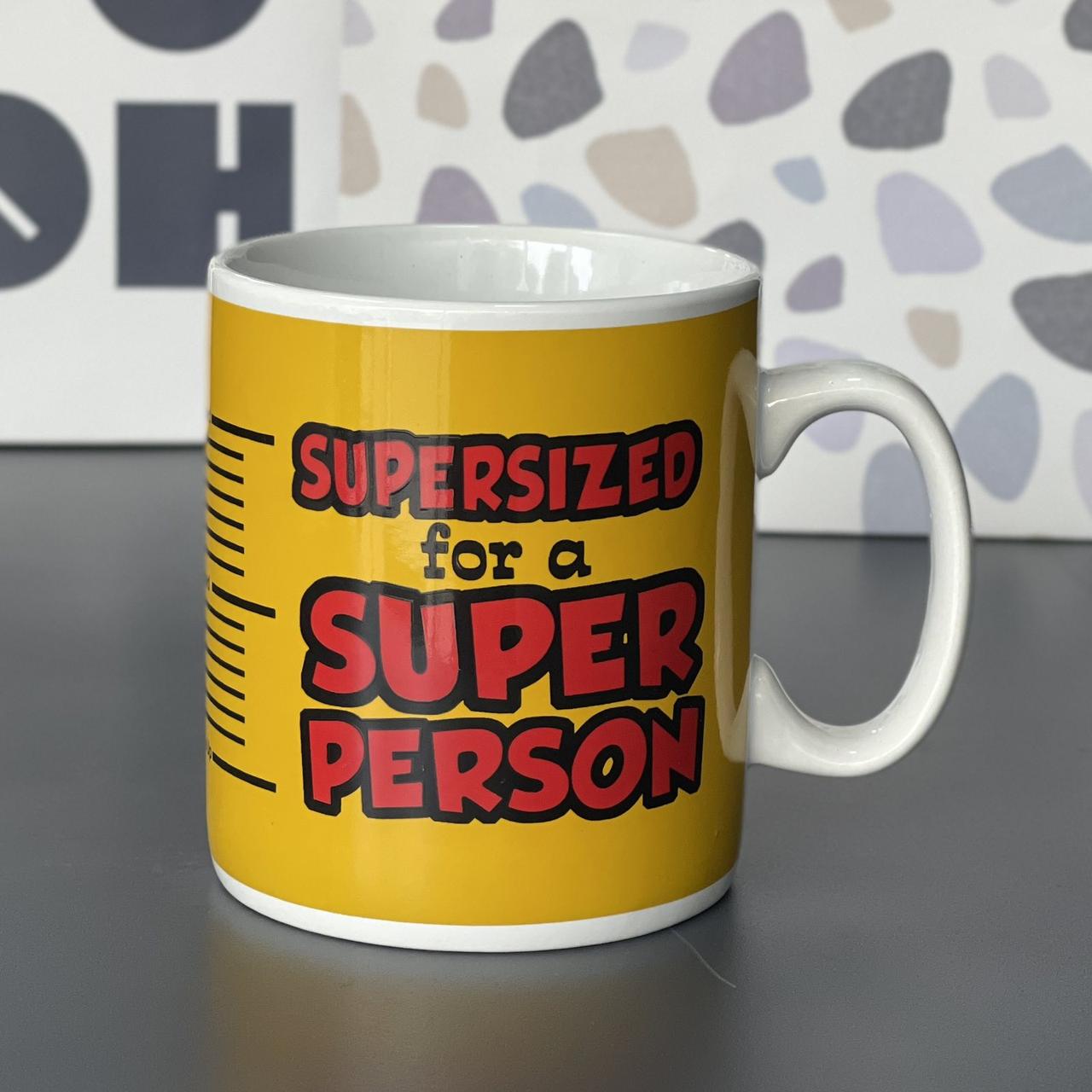 Чашка гігант ХХL "Супер розмір для супер людини", Кружка-гигант "Supersized for a Super Person", фото 1