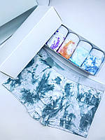 Топ чоловічі труси Набір чоловічої нижньої білизни, труси боксери кольорові tie-dye 5шт в боксі