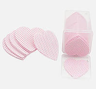 Безворсовые салфетки перфорированные (200шт. в контейнере) в форме сердца для маникюра - S Розовый