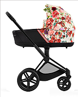 Коляска Cybex Priam 4.0 шасі Matt Black + люлька Spring Blossom Light 2023 р.