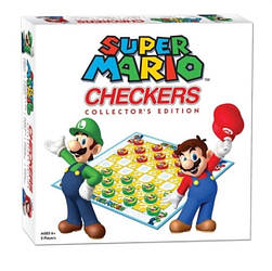 Настільна гра Super Mario Checkers двомовна шашки супер маріо різнокольорові 2 гравці