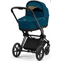 Коляска Cybex Priam 4.0 шасі Matt Black + люлька Mountain Blue 2023 р.