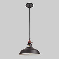 Чёрный подвесной светильник лофт 27см (52-6857F-1M BK+WH)