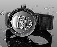 Оригинальные черные мужские металлические наручные часы с черепом в стиле PHILIPP PLEIN