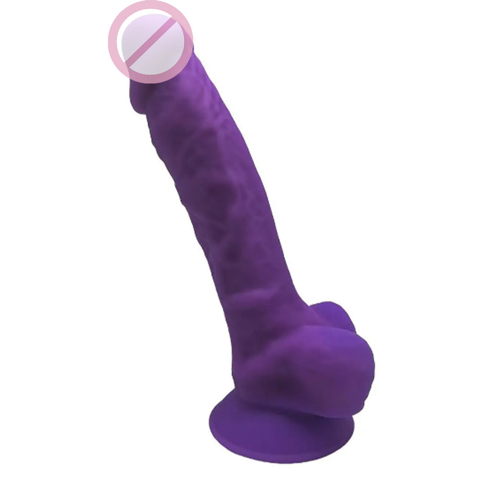 Фалоїмітатор реалістичний із мошокою SilexD Johnny Purple (MODEL 1 size 7in)