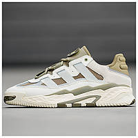 Мужские / женские кроссовки Adidas Niteball Off White Orbit Green Khaki Olive Lux, кроссовки адидас найтбол