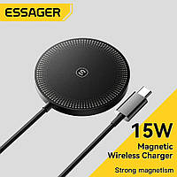 Беспроводное зарядное устройство ESSAGER 15W Magnetic Wireless Charger Магнит Black