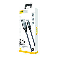 USB кабель Aspor AC-27 Type-C Intelligent Charging 3.1A/1м- чорний