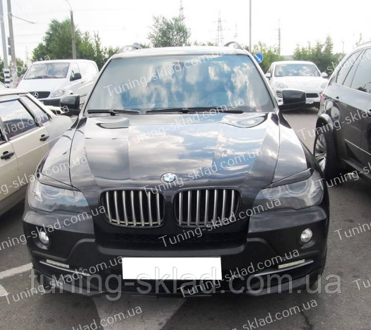 Реснички BMW X5 E70 (накладки на передние фары БМВ Х5 Е70) - фото 3 - id-p38644247