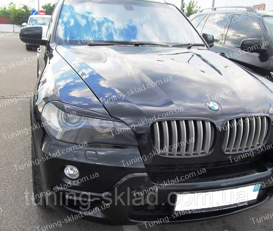 Реснички BMW X5 E70 (накладки на передние фары БМВ Х5 Е70) - фото 4 - id-p38644247