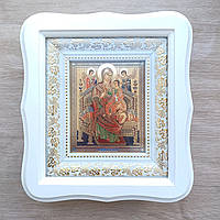 Ікона Всецариця Пресвята Богородиця, лик 10х12 см, у білому фігурному дерев'яному кіоті