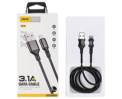 USB кабель Aspor AC-26 Lightning Intelligent Charging 3.1A/1м- чорний