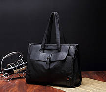 Міська чоловіча чорна сумка для документів (ПУ шкіра)