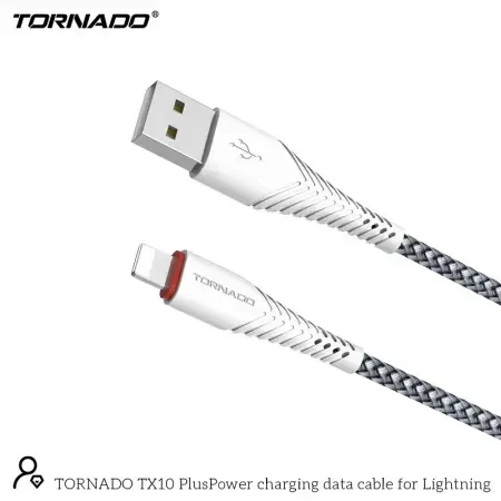 USB кабель Tornado TX10 Lightning (2,4A/1м)- срiбний
