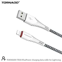 USB кабель Tornado TX10 Lightning (2,4A/1м)- срiбний