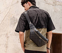 Бананка чоловіча нагрудна поясна чорна , барсетка слінг через плече
