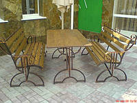 Садовый набор кованой мебели. Лавочки и стол для дачи. Возможна доставка по Украине.