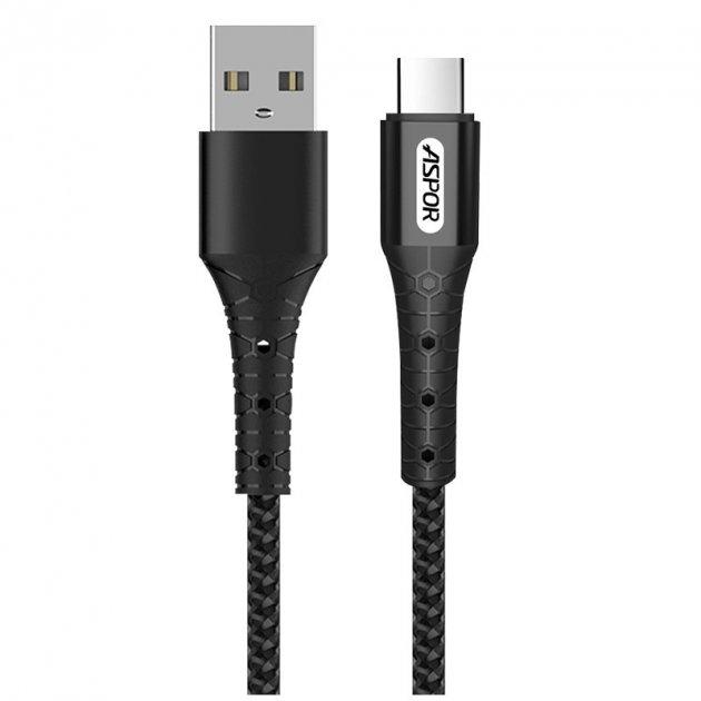 USB кабель Aspor A193 Type-C 2.4A/1м- чорний