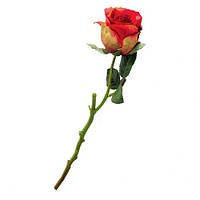 Красная роза в бутоне (цветок розы) на ветке искусственная