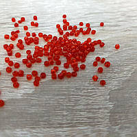 Бисер китайский средний 8/0 №97 - 10 грамм прозрачный красный