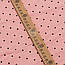 Двошаровий жатий муслін з чорним горошком на персиковій пудрі, ширина 135 см, фото 2