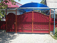 Ворота кованые из качественного профнастила. Столбы в комплекте. Доставка по всей Украине.